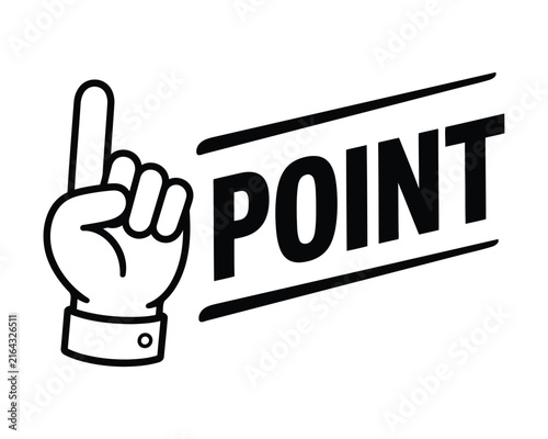 Pointing Hand Icon with Text
