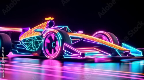 Futuristic Motorsport Vehicle on Dark Racing Track