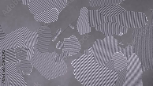 Pearlite Lamellae Fans Spreading Through Steel Grains, Metallography Seamless Loop in rich gray tones