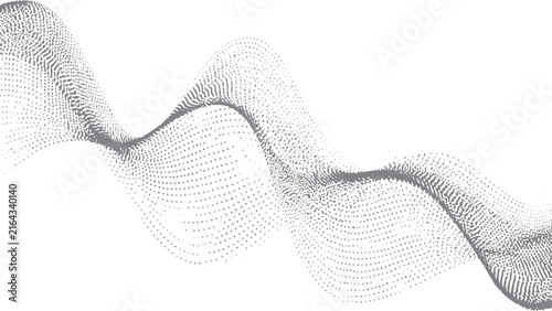 Abstract Grunge Halftone Background Featuring Curved Wave Shapes Dotted Grain and Rough Pixelated Texture