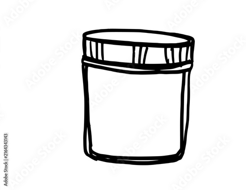 Hand drawn ink and paint jars  vector illustration isolated on white background