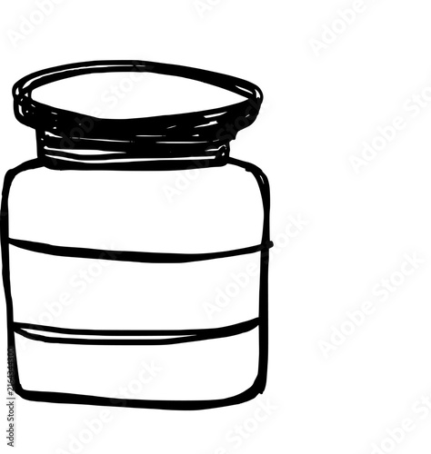 Hand drawn ink and paint jars  vector illustration isolated on white background