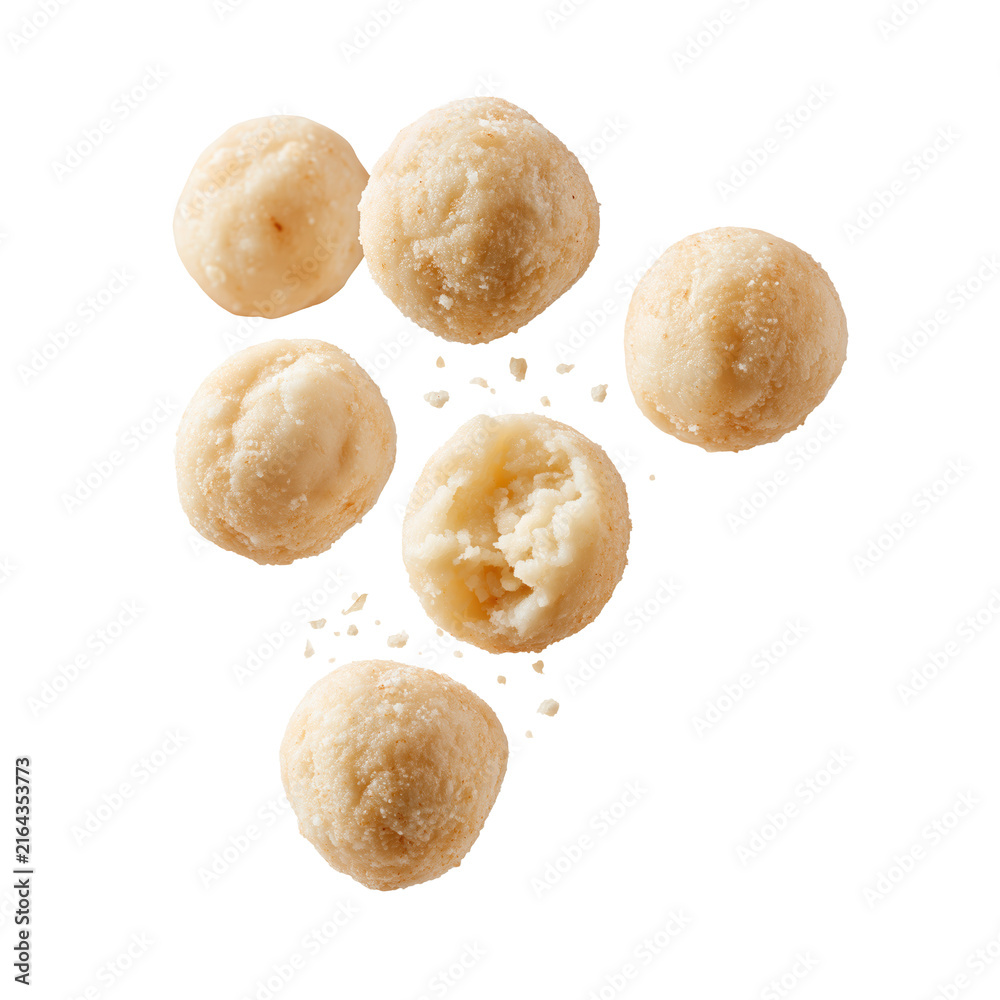 Fototapeta premium Potato dumplings placed on a surface showing their size and texture for viewing in a kitchen setting