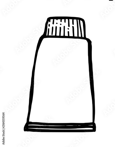 Hand drawn paint tubes  vector illustration isolated on white background