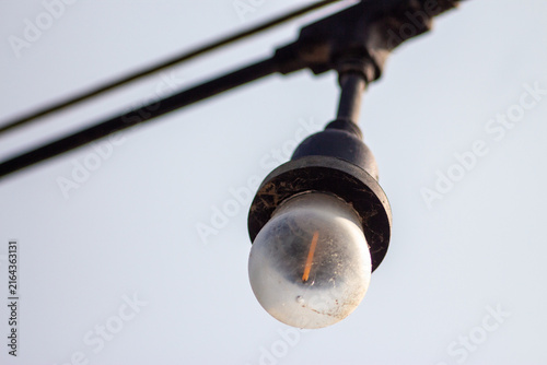 Closeup Outdoor String Light Bulb