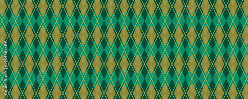 Green Yellow Argyle Diamond Seamless Pattern – Geometric Vector Background.