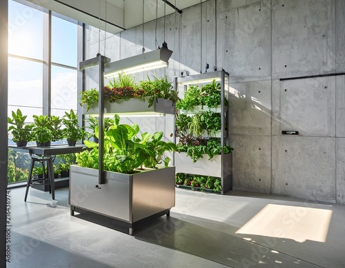 Contemporary indoor agriculture facility featuring vertical hydroponic plant cultivation
