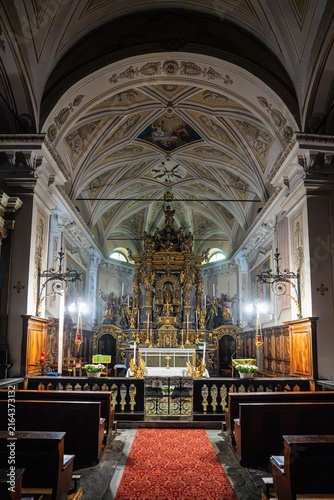 Obraz na płótnie Golden high altar of the San Giovanni Battista Church in Alagna Valsesia