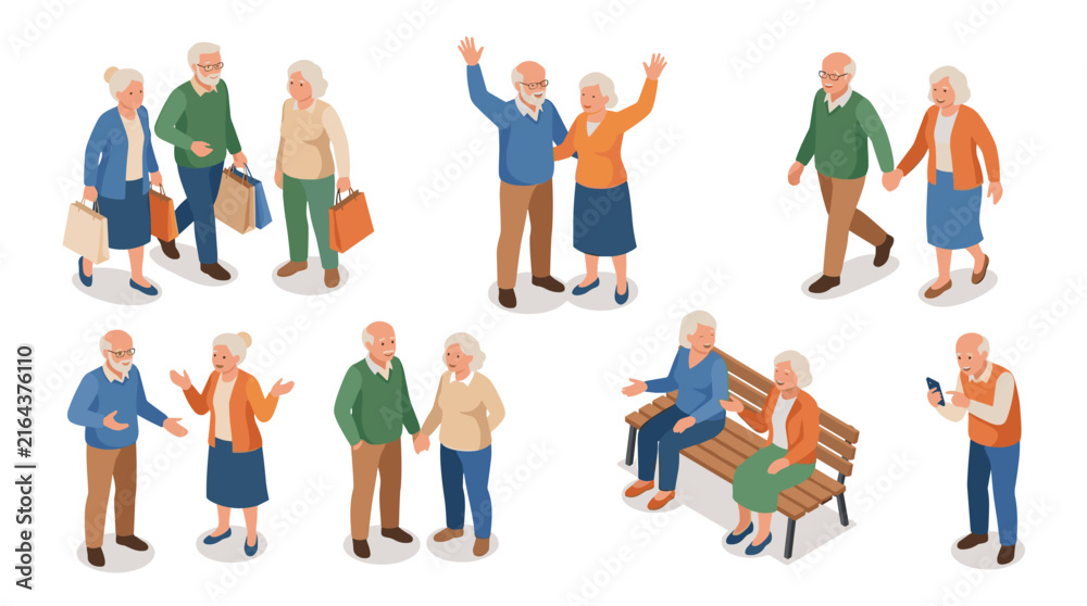 Fototapeta premium Joyful elderly group engaging in social activities and companionship during a community gathering