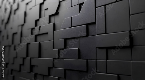 3D render of an art abstract puzzle technology background