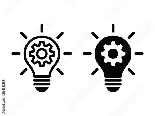 Innovation icon pack in black vector type
