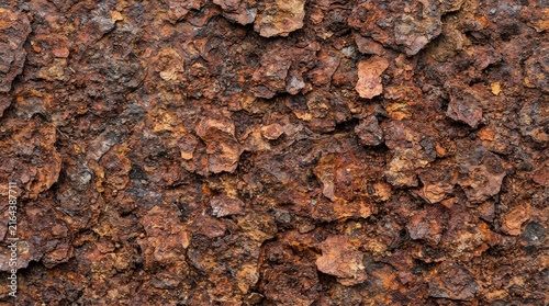 Detailed macro photograph of a rusty metal surface texture
