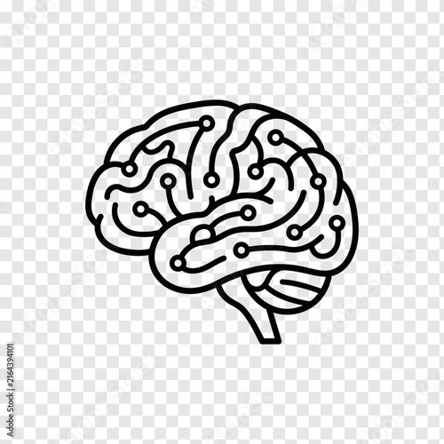 AI Brain Technology Concept with Artificial Intelligence, Neural Network and Digital Innovation Vector Design.