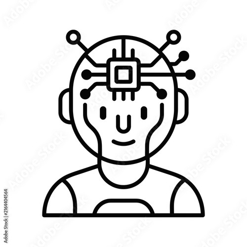AI Robot Technology Concept with Artificial Intelligence, Machine Learning and Futuristic Automation Vector element.
