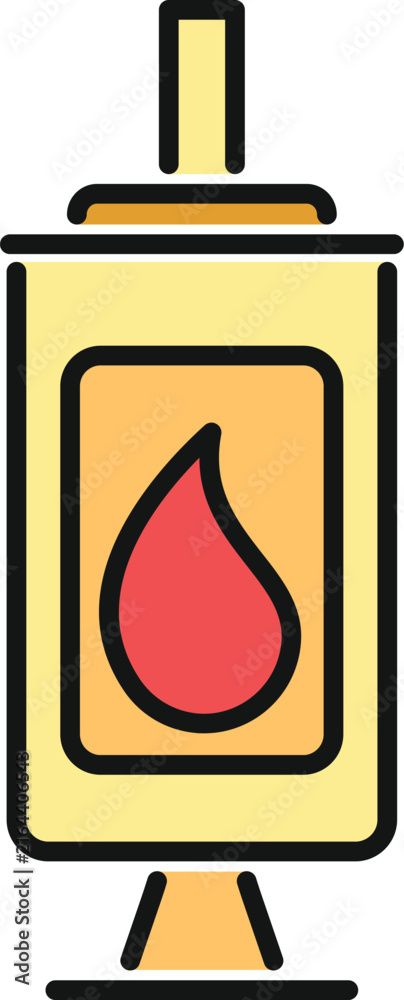 Fototapeta premium Gas heater icon with a red flame, symbolizing warmth and energy
