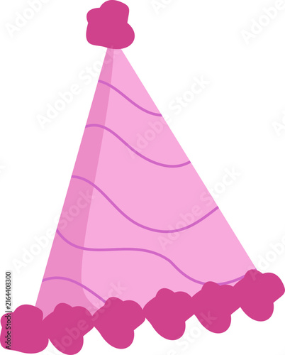 Pink birthday hat vector