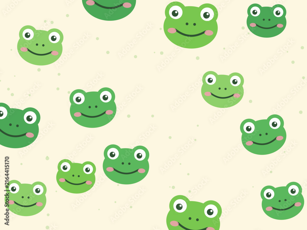 Fototapeta premium Smiling Frog Heads Playful Nursery Design
