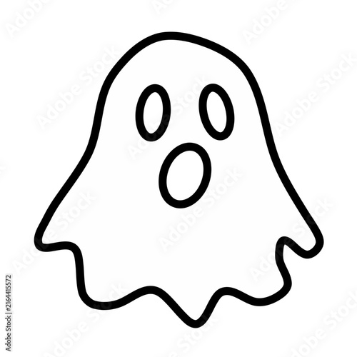 Surprised White Ghost Character Floating Isolated Vector Illustration