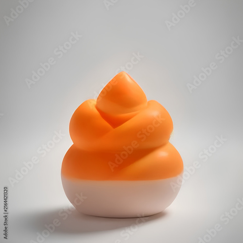 Colorful Swirl Ice Cream Cone on White Background.