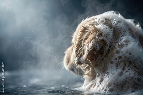 Majestic Lion Emerging from Misty Waters