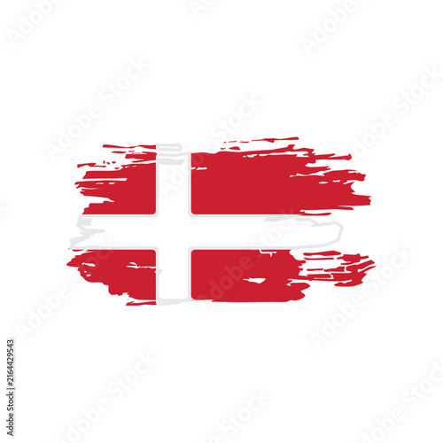 Denmark Flag Brush Stroke Design with Grunge Paint Effect