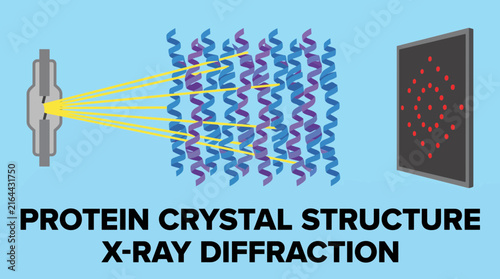 Foto Protein Crystal Structure Determined by X-Ray Diffraction
