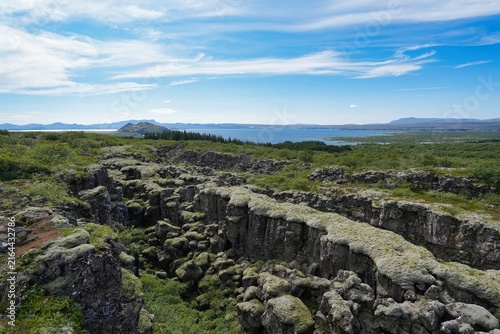 Rift valley lake Thingvallavatn and Mid-Atlantic Ridge in southwestern Iceland.