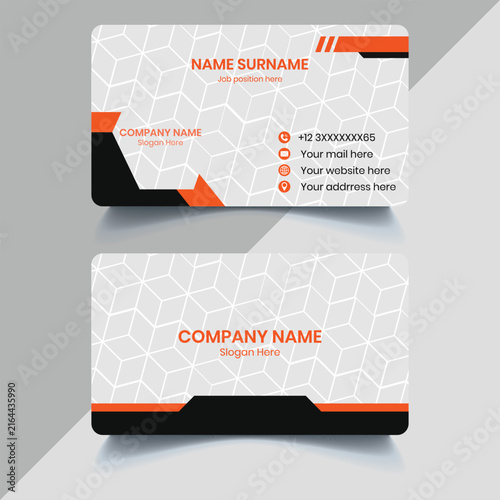 Modern business card Company design template. Business card vector illustration.