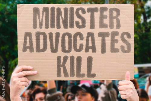 Obraz na plátně "Minister Advocates Kill" A leader calls for deadly force