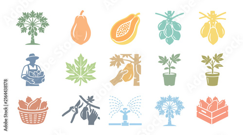 Variety of colorful fruit icons shown.
