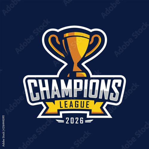Trophy Mascot Logo Design with Modern illustration Concept Style for Badge, Emblem and T-Shirt Printing. Trophy Badge illustration for Sport Team. Vector Template