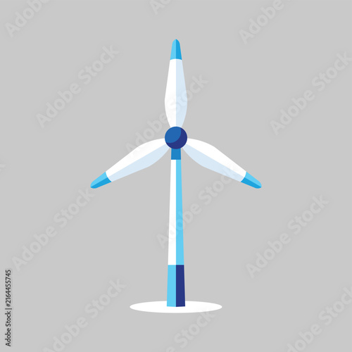 Wind turbine icon representing sustainable power generation with clean renewable energy