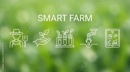 Illustration of modern agricultural practices and technology.