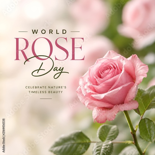Pink rose celebrating world rose day