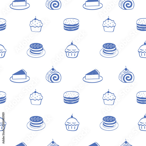 bakery cake seamless pattern food wrapper bread paper wrap illustration