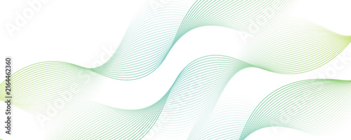 Abstract Green and Gold Wave Line Background with Elegant Flowing Curves. Modern Gradient Wave Lines Background in Green Yellow Minimal Style.eps,10