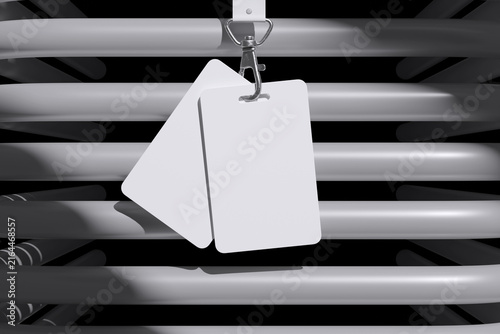 Hanging luggage tags close up for mockup template