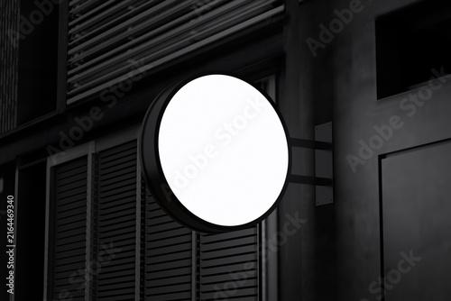 Circular storefront sign for mockup template