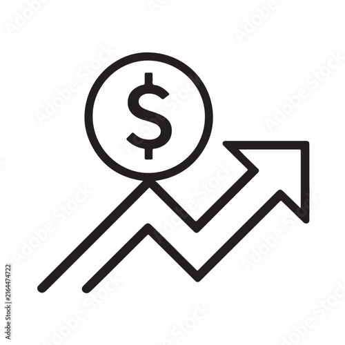 Dollar Circle Growth Arrow Icon 