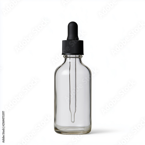 Glass dropper bottle with rubber bulb