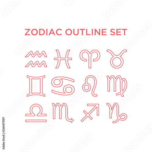 Zodiac horoscope sign design vector set illustration.