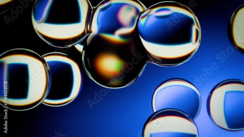 Abstract Blue Glass Metaballs