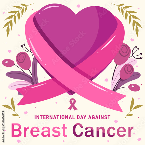 Breast Cancer Awareness Ribbon Heart Poster