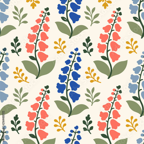 Scandinavian Hydrangea Floral Seamless Pattern Source