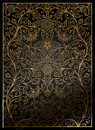 Rectangular background with floral pattern