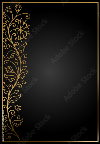 Corners set from plant branches and flowers