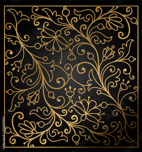 Rectangular background with floral pattern