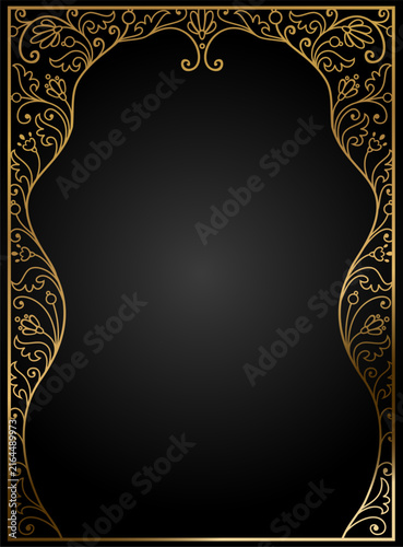 Oval arch with plant motifs and flowers