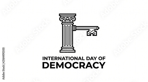 International Day of Democracy classical column key freedom governance participation equality resilience inspiration solidarity empowerment justice unity awareness   generative ai