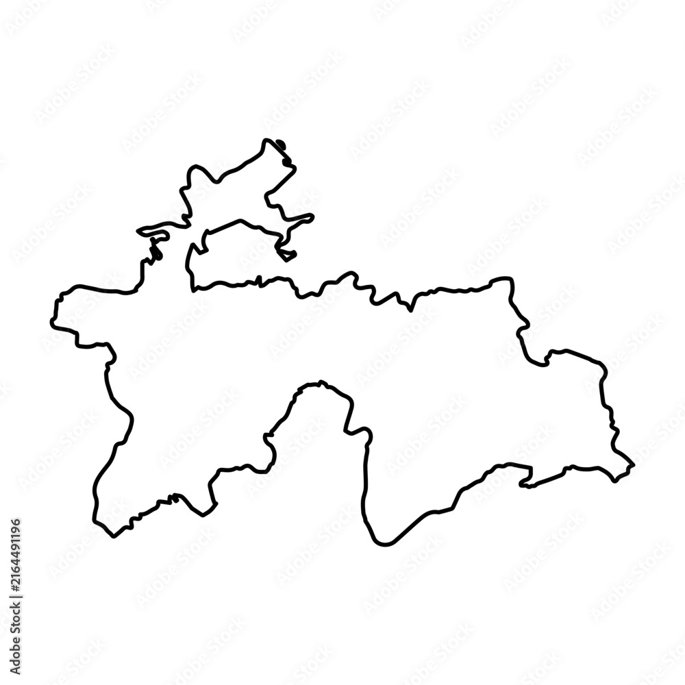 Obraz premium Tajikistan map icon Asia outline logo design illustration